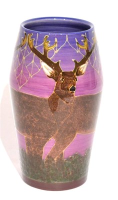 Lot 78 - A Sally Tuffin for Dennis China Works Deer Pattern Vase for Nick Garner, stamped Dennis China Works