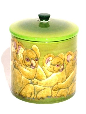 Lot 80 - A Sally Tuffin for Dennis China Works Koala Circular Lidded Box, stamped Dennis China Works...