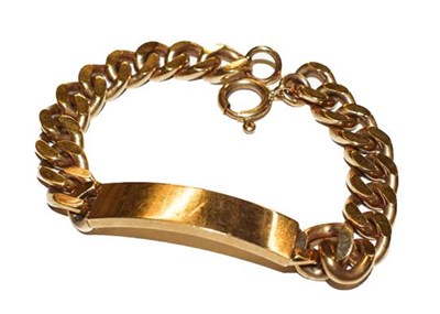 Lot 281 - A 9 carat gold identity bracelet, length 21cm