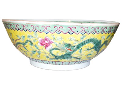 Lot 28 - An early 20th century Chinese yellow ground...