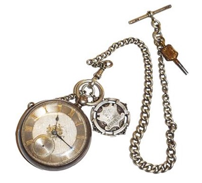 Lot 286 - A silver open faced pocket watch, signed...