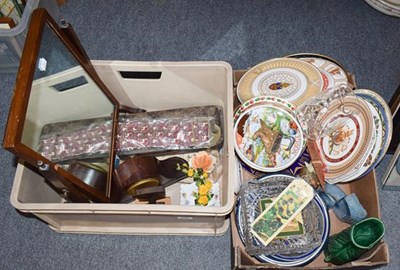 Lot 333 - Two boxes of assorted, including a mahogany...