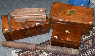 Lot 340 - A Victorian rosewood fitted travelling vanity...