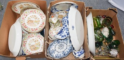 Lot 341 - Five boxes of assorted ceramics, glass,...