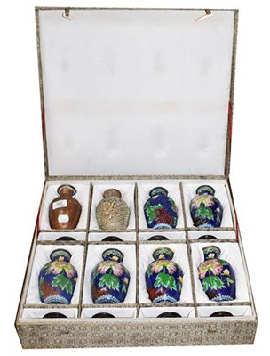 Lot 352 - A cased set of eight 20th century Japanese...