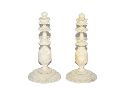 Lot 35 - A 19th century Indian ivory chess set, finely...