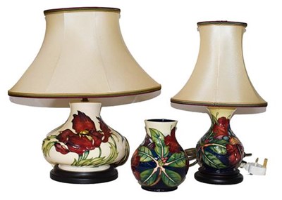 Lot 355 - A modern Moorcroft pottery table lamp, with...