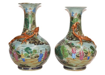 Lot 363 - A pair of 19th century Chinese celadon...