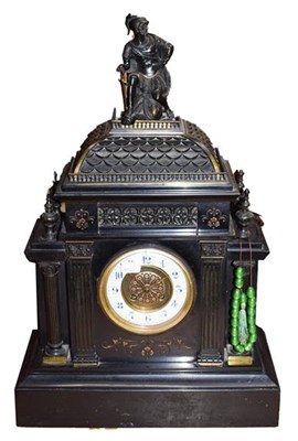 Lot 364 - A Victorian black slate and bronze mounted...