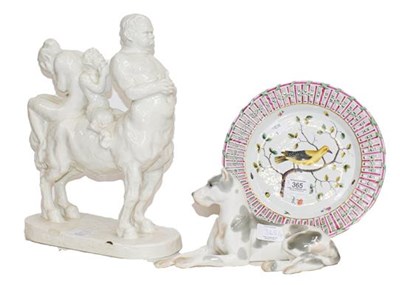 Lot 365 - A German white glazed porcelain mythological...