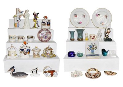 Lot 375 - Two trays of assorted ceramics and glass to...