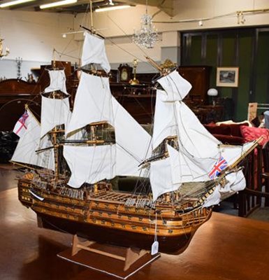 Lot 381 - A 20th century model of HMS Victory, total...