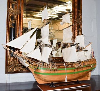 Lot 382 - A 20th century model of The Bounty, total...