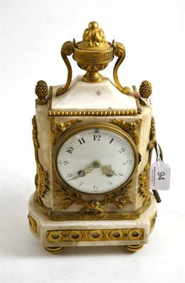 Lot 94 - A marble striking mantel clock