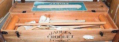 Lot 390 - A Jacques croquet set in pine case