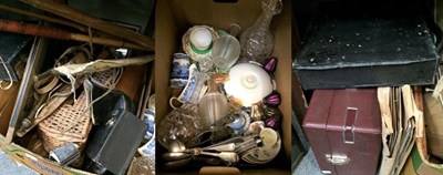 Lot 396 - Three boxes of assorted including ceramics,...