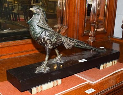 Lot 400 - An Art Deco spelter sculpture of a golden...