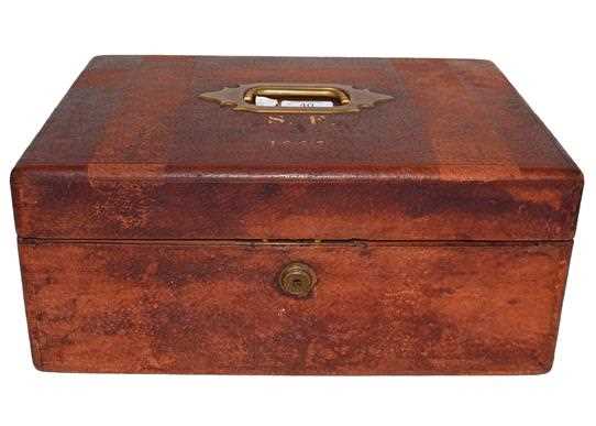 Lot 40 - A late Victorian pigskin travelling work box...