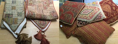 Lot 405 - A quantity of cushions and two machine made...