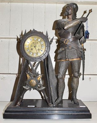 Lot 415 - An early 20th century spelter figural mantle...