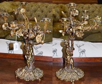 Lot 418 - A pair of French Louis XVI style gilt metal...