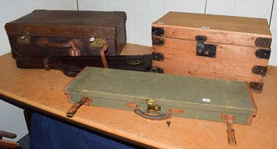 Lot 420 - A Brady canvas and leather shotgun case, a...