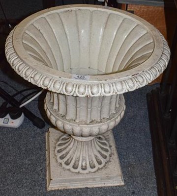 Lot 423 - A pair of Victorian painted cast iron campana...