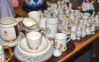 Lot 99 - Quantity of crested china and assorted Victorian and later commemorative china (on three trays)