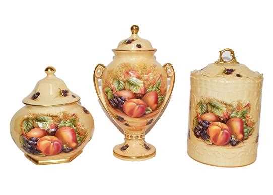 Lot 44 - Three pieces of Aynsley Orchard Gold china