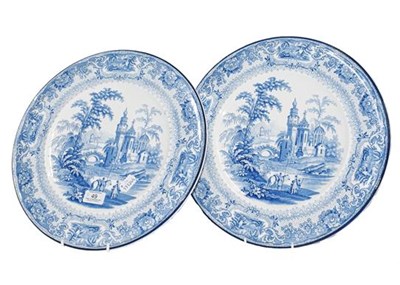 Lot 49 - A pair of Burleigh ware blue printed wall...