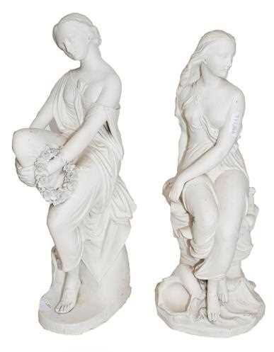 Lot 51 - Two Victorian Minton Parian figures by John...