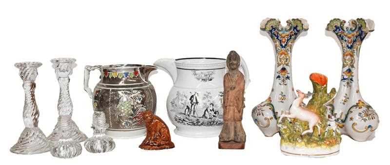 Lot 52 - Mixed items, including: Continental polychrome...