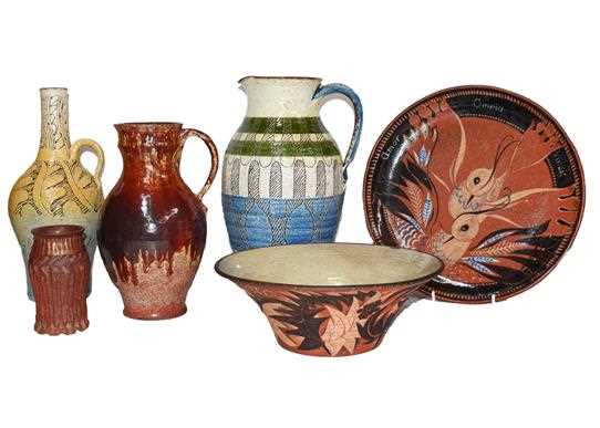 Lot 54 - Six pieces of Studio Pottery by Harry Johnston,...