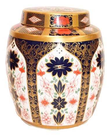 Lot 76 - A Royal Crown Derby Imari ginger jar and cover,...