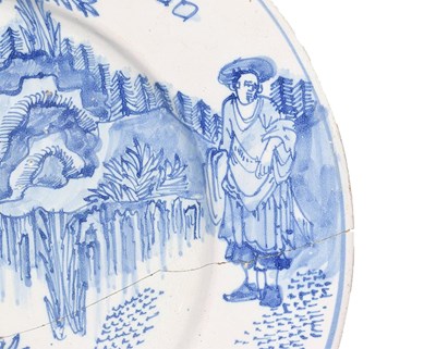 Lot 98 - An 18th century English Delft blue and white...