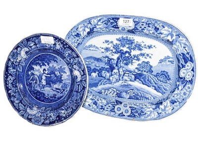 Lot 127 - A Staffordshire Pearlware Oval Platter, circa...