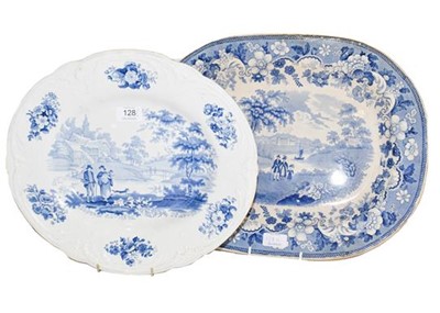 Lot 128 - A Turner Pearlware Oval Meat Platter, circa...