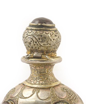 Lot 13 - A French Silver and 'Gem'-Set Scent-Bottle,...