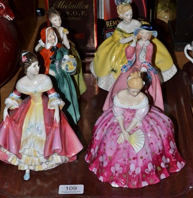 Lot 109 - Six Doulton figures