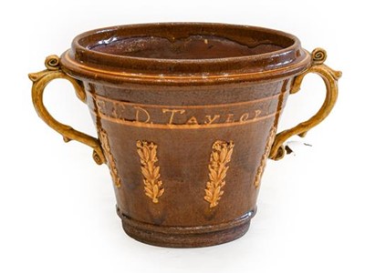 Lot 138 - A Slipware Planter, dated 1878, of flared...