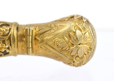 Lot 14 - A French Silver-Gilt and Clear Glass...