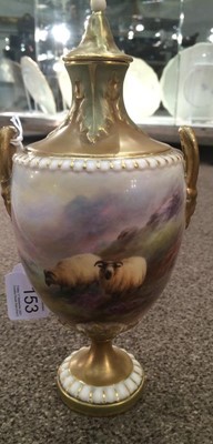 Lot 153 - A Royal Worcester Porcelain Vase and Cover, by...