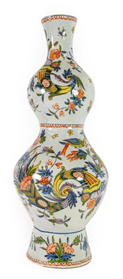 Lot 156 - A Rouen Decor Faience Double Gourd Vase, late...