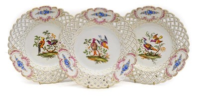 Lot 157 - A Set of Three Meissen Porcelain Dessert...
