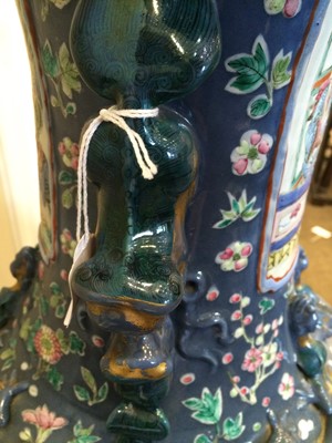 Lot 190 - A Cantonese Porcelain Baluster Vase, 19th...