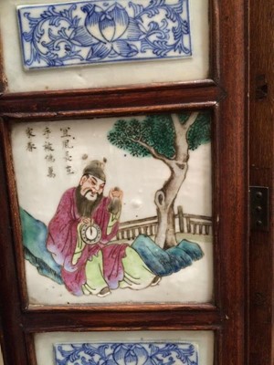Lot 191 - A Chinese Porcelain Mounted Hardwood...