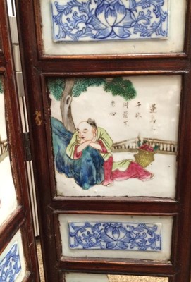 Lot 191 - A Chinese Porcelain Mounted Hardwood...