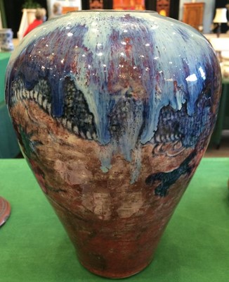 Lot 197 - A Chinese Flambé Glazed Vase, 19th century, of...