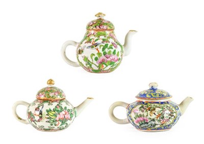 Lot 203 - A Cantonese Porcelain Miniature Teapot and...