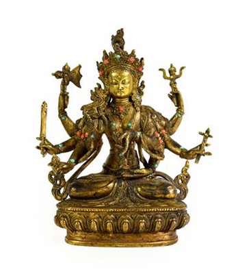 Lot 218 - A Sino-Tibetan Gilt Bronze Figure of a...